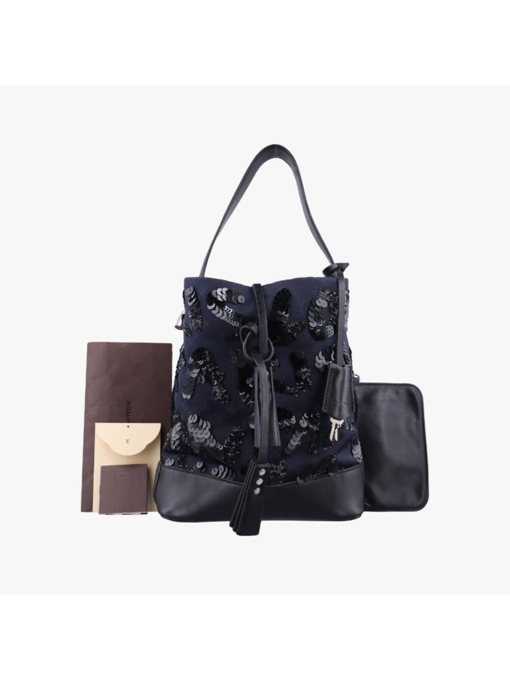 Louis Vuitton Spotlight PM Midnight Blue Monogram Satin Sequin Leather Handbag